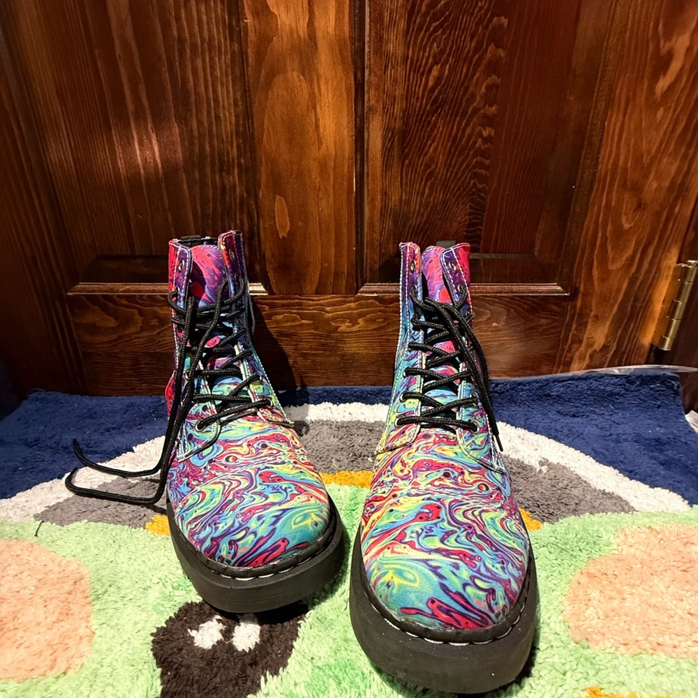 Colorful Swirl Women's Combat Boots